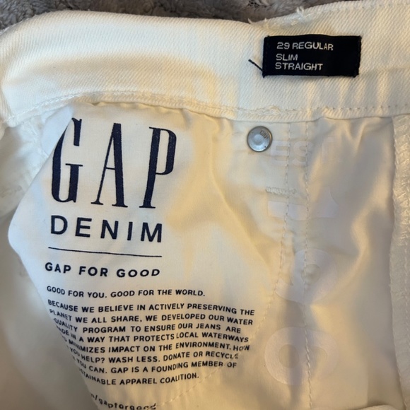Gap Slim Straight Distressed Jeans White Size 29 - Picture 10 of 12